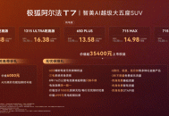 搭载华为乾崑智驾ADS 5 Pro 极狐阿尔法T7上市补贴价13.28万起