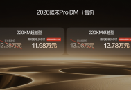 比亚迪宋Pro DM-i 220km上市售11.98万起